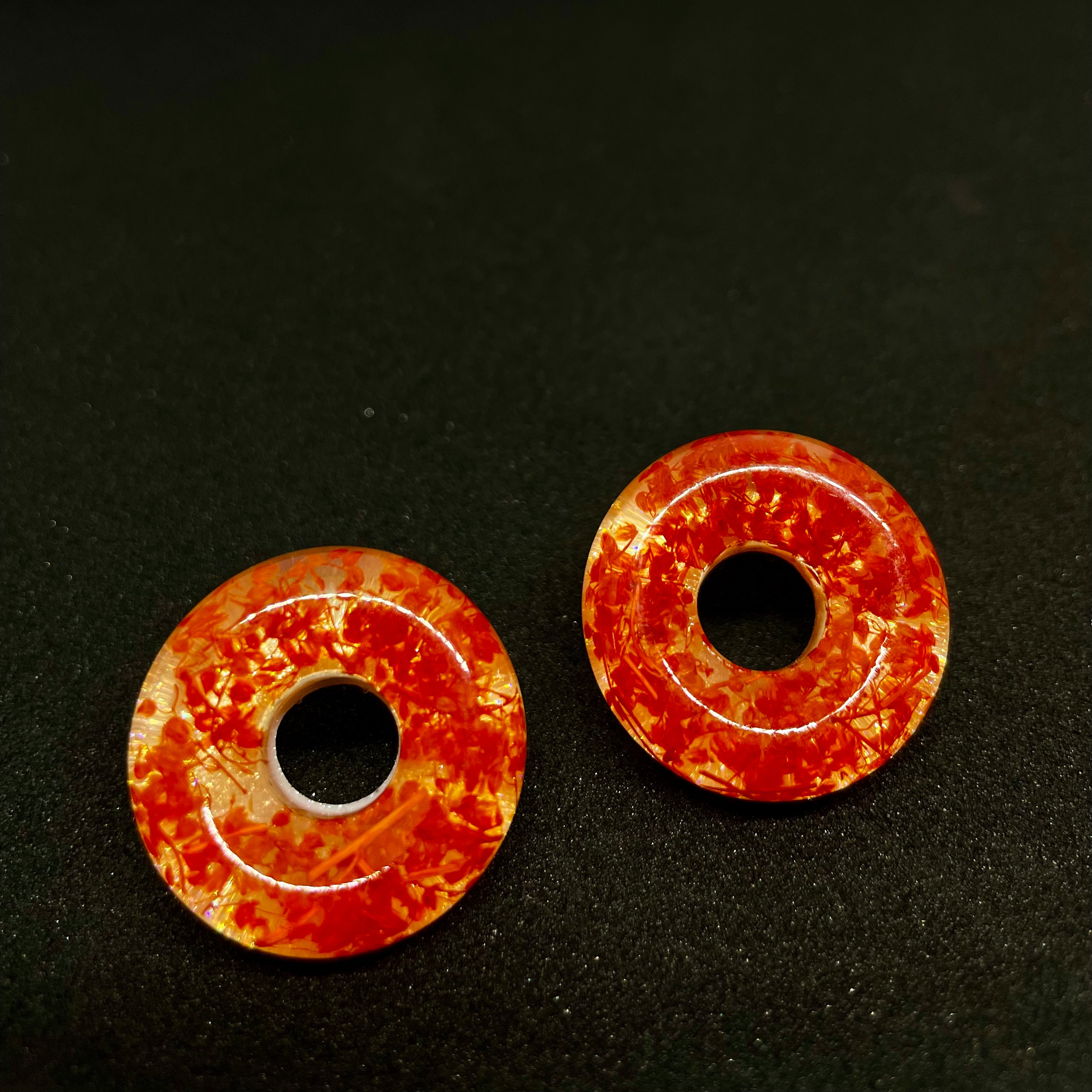 Coral Pink Hoop Earrings