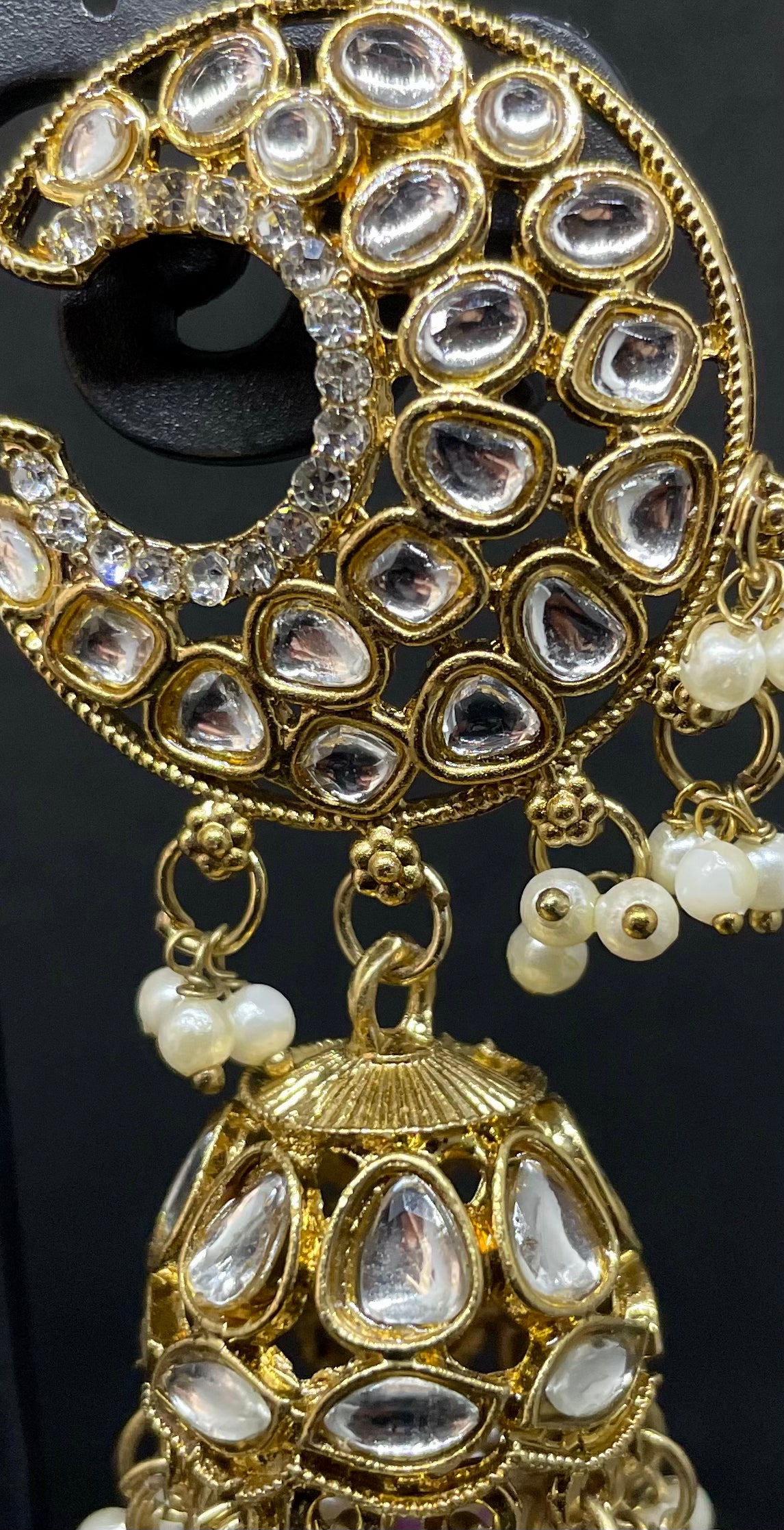 Golden Drop Earrings with Beads