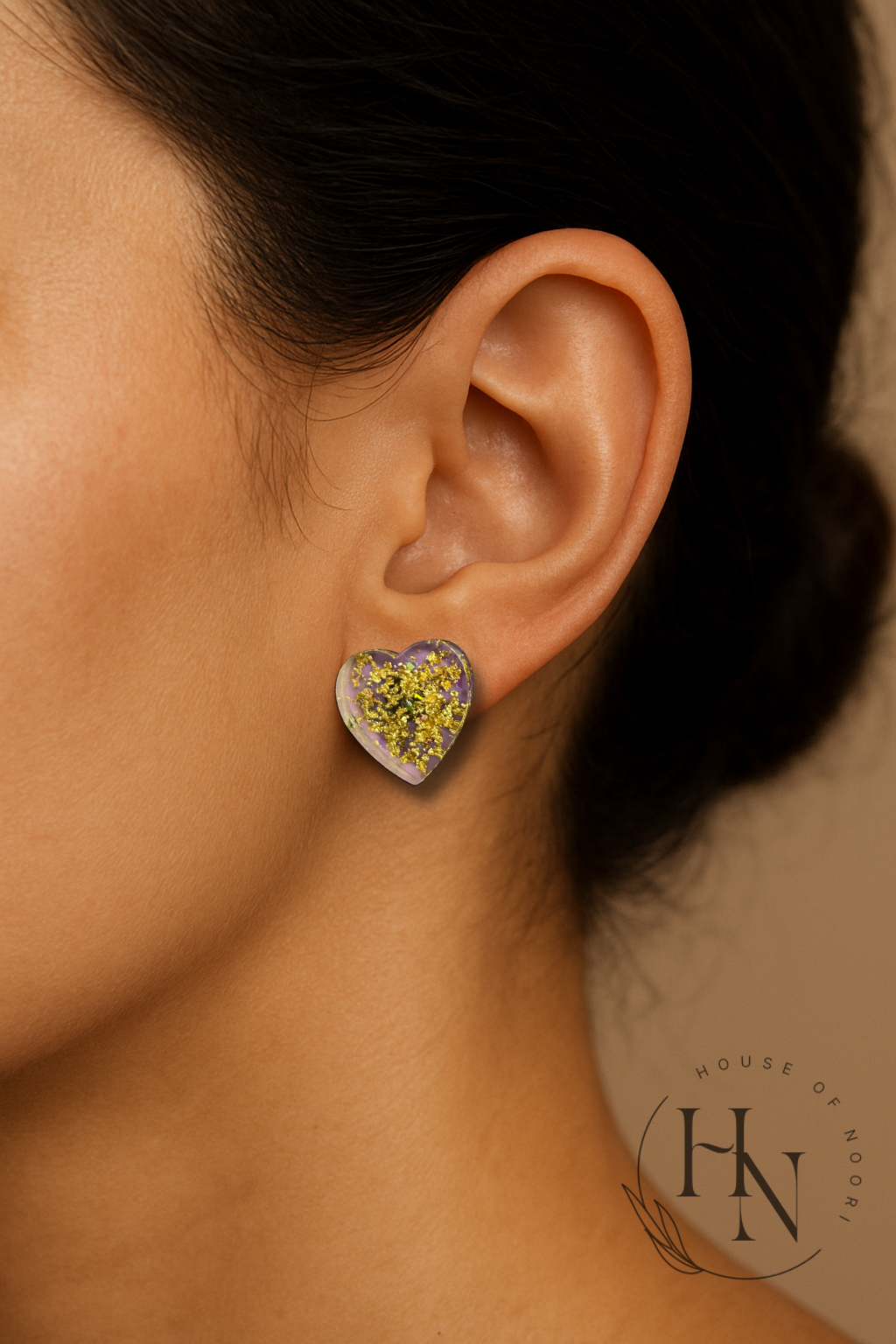 Golden Textured Stud Earrings