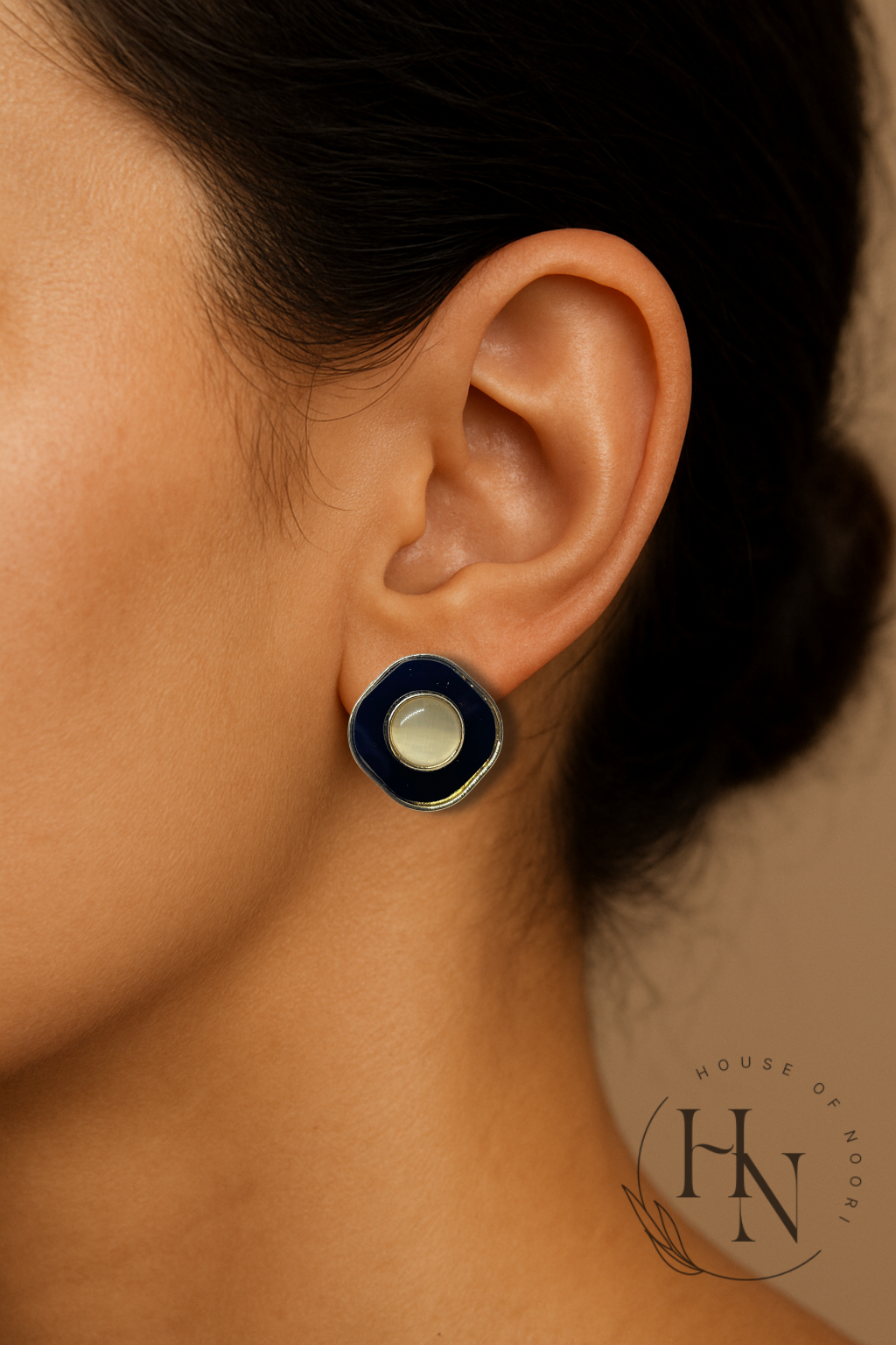 Dual Tone Studs with Black Accent