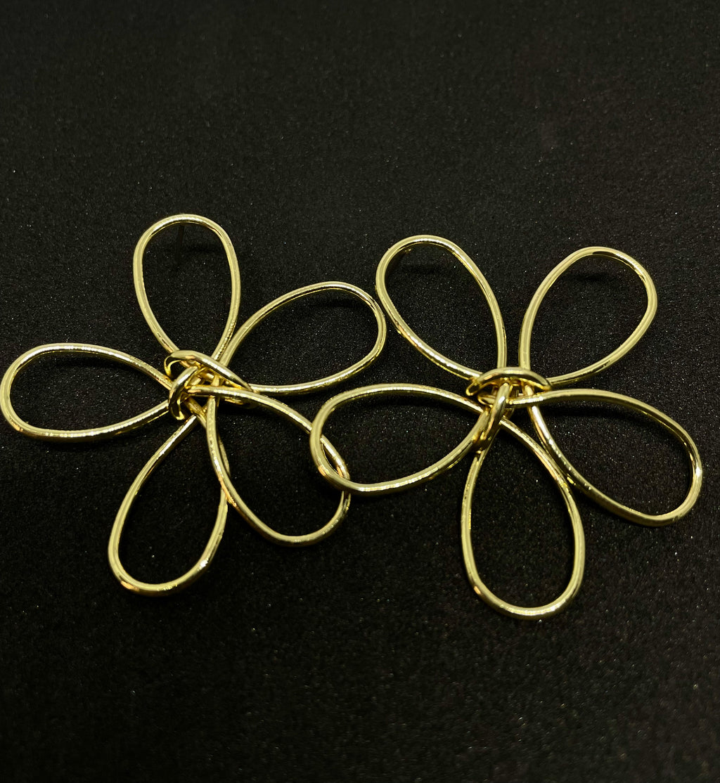 Gold Flower Knot Earrings