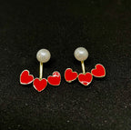Red Bead Dangling Earrings