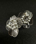 Silver Floral Stud Earrings