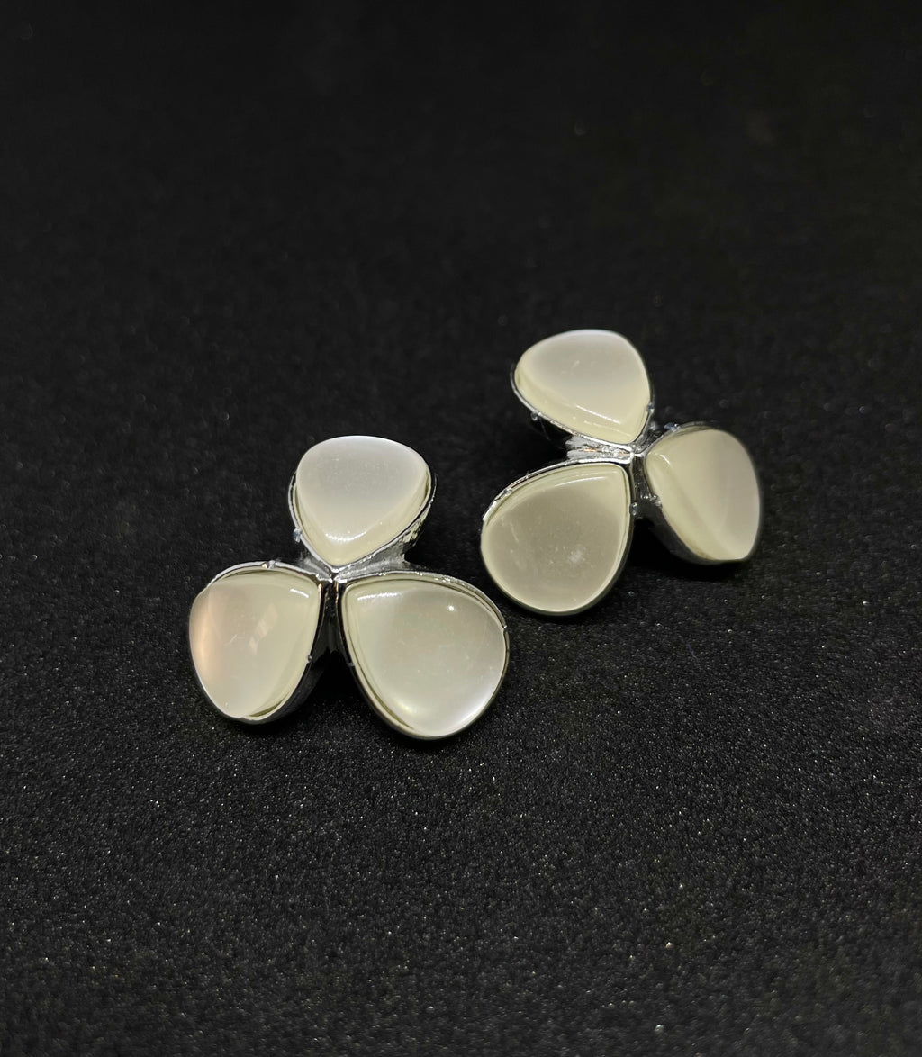 White Teardrop Dangling Earrings