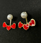 Red Bead Dangling Earrings