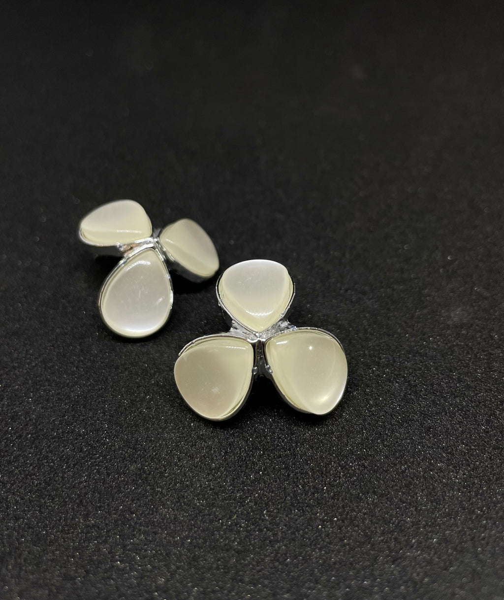 White Teardrop Dangling Earrings