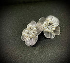 Silver Floral Stud Earrings
