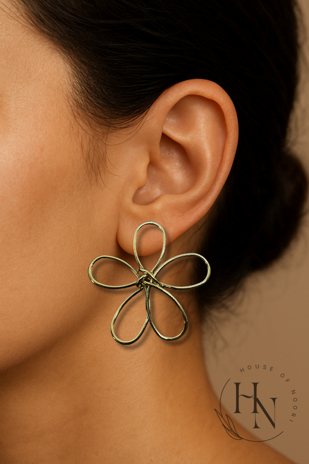 Gold Flower Knot Earrings