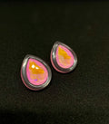 Iridescent Pink Stud Earrings