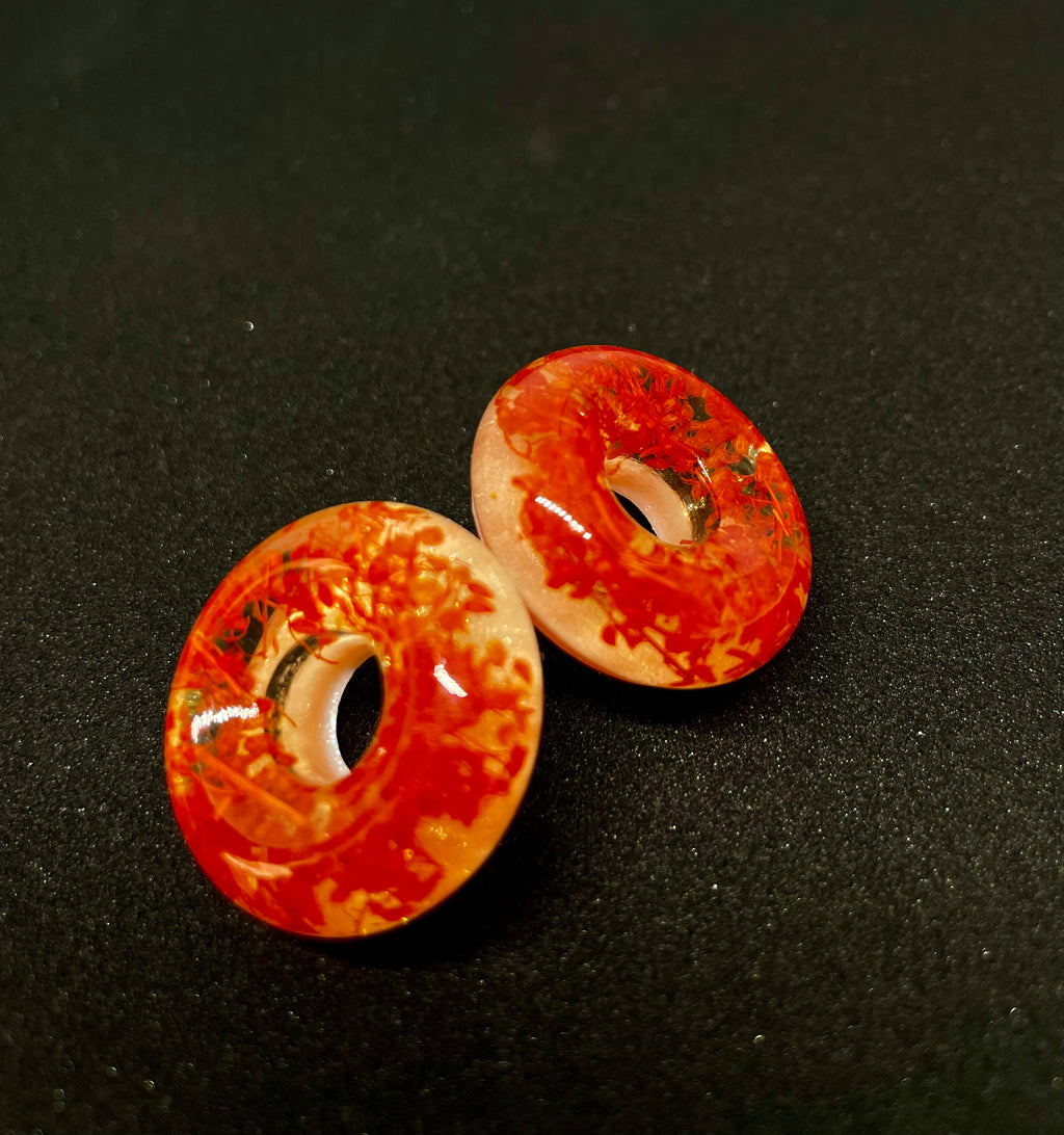 Coral Pink Hoop Earrings