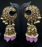 Golden Drop Earrings with Beads