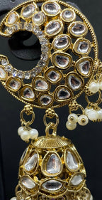 Golden Drop Earrings with Beads