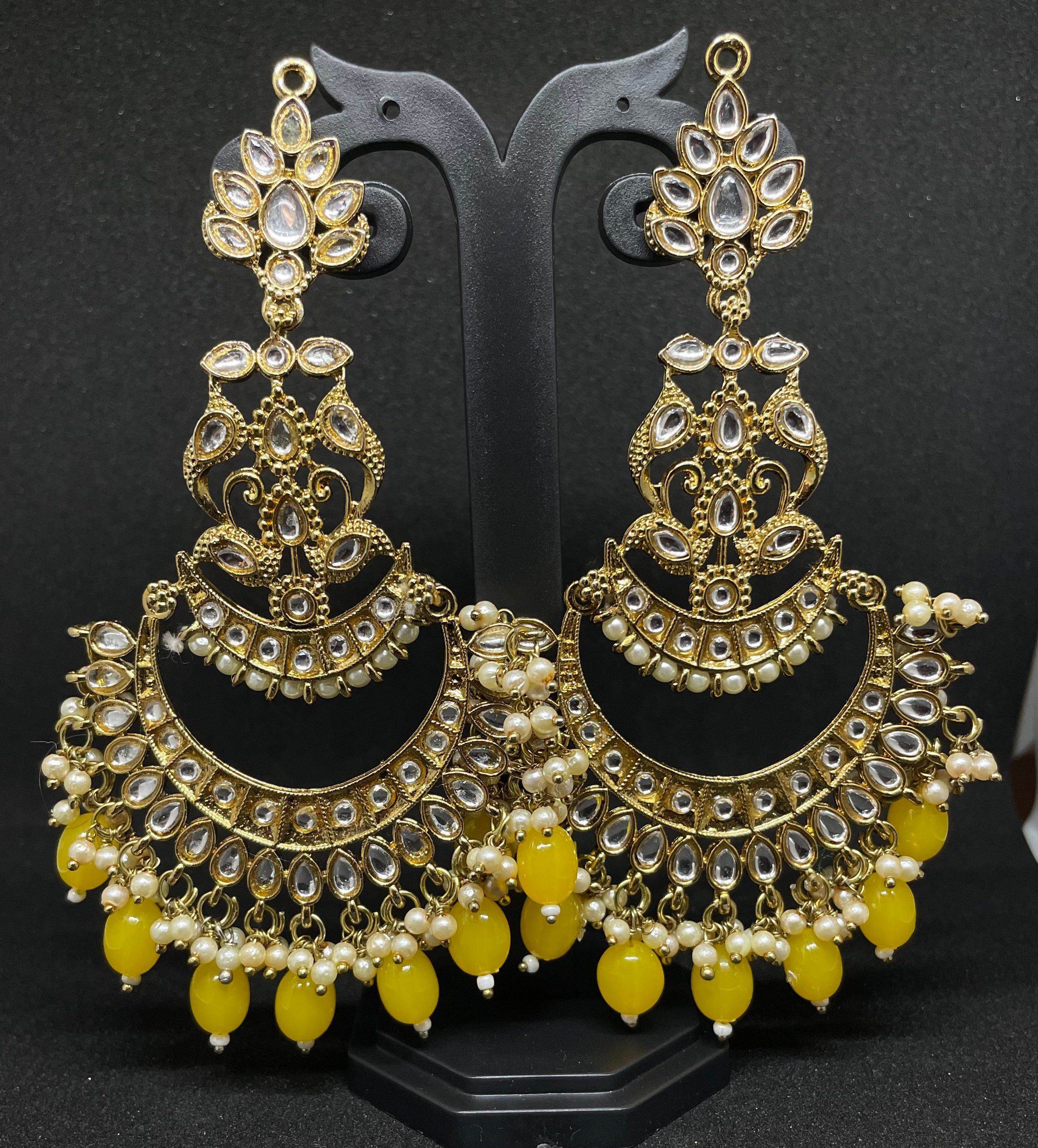Yellow Beads Chandbalis