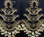 Oxidised Golden Pearl Jhumkas