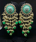 Mint Green Chandbalis with Pearls