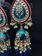 Blue Beaded Chandbalis