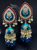 Blue Beaded Chandbalis