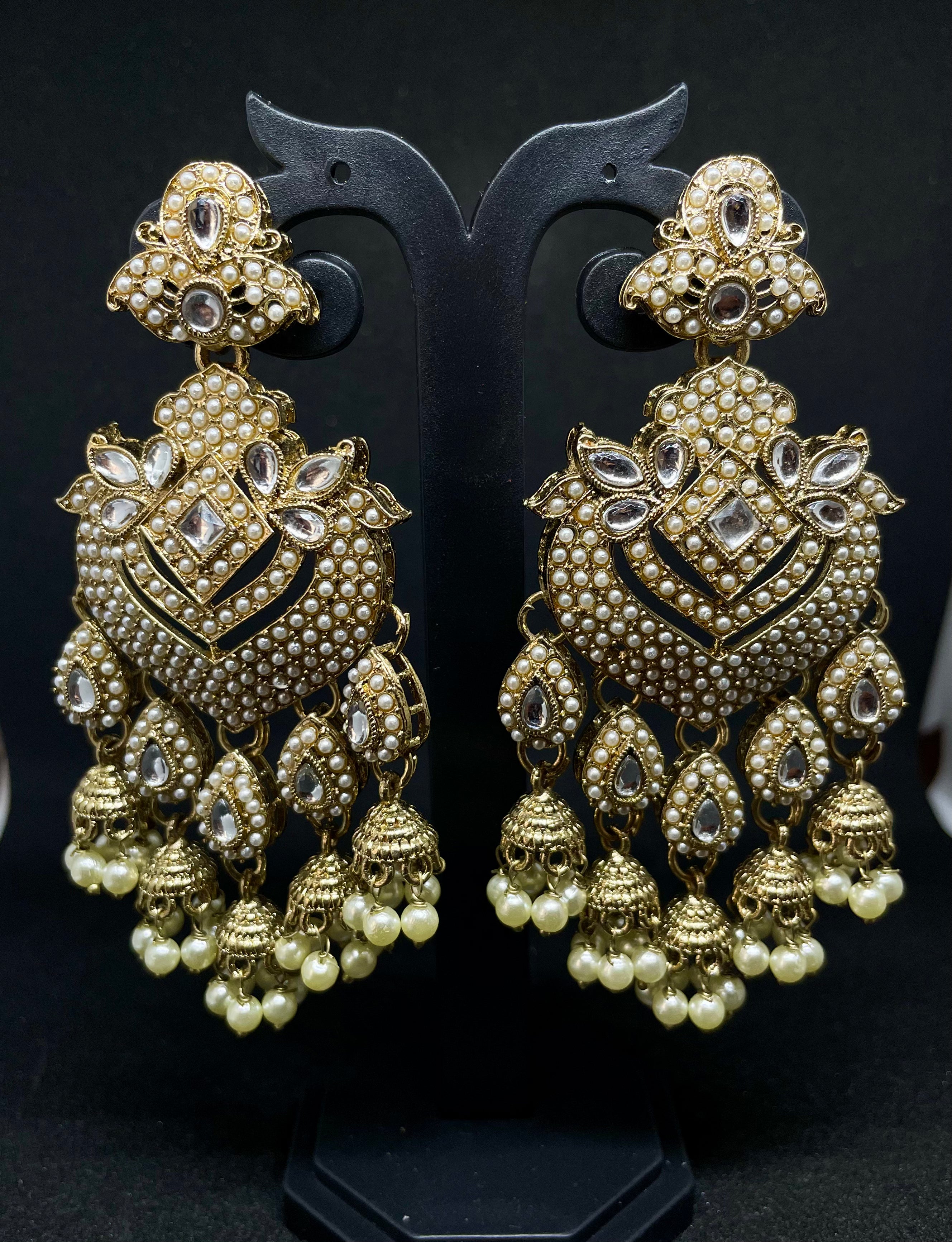 Antique Chandbalis with Pearls