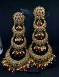 Golden Bridal Jhumkas with Beads