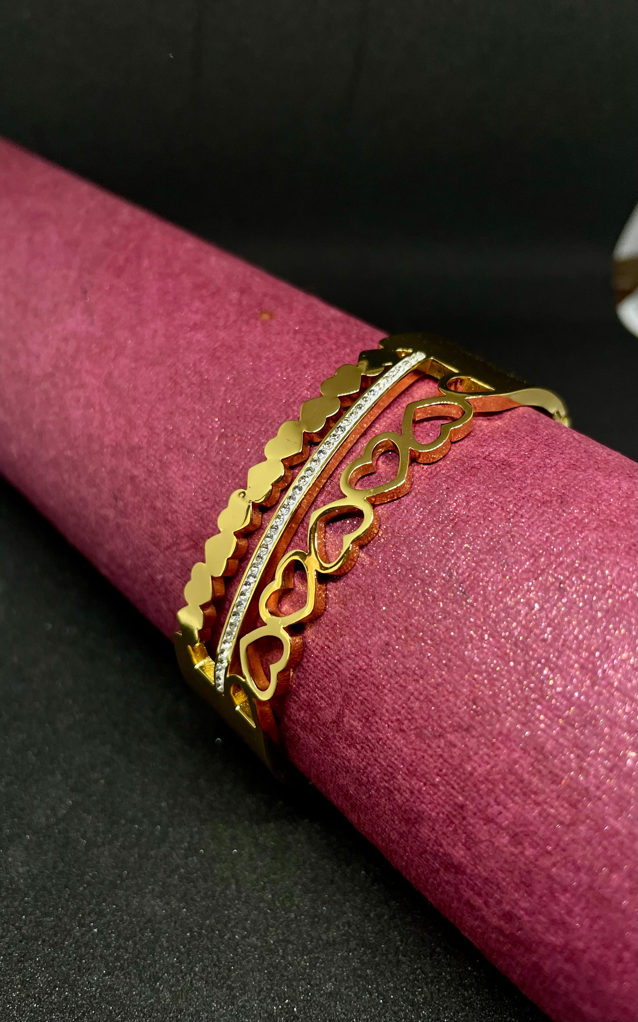 Regal Dual Layer Heart & Crown Bracelet