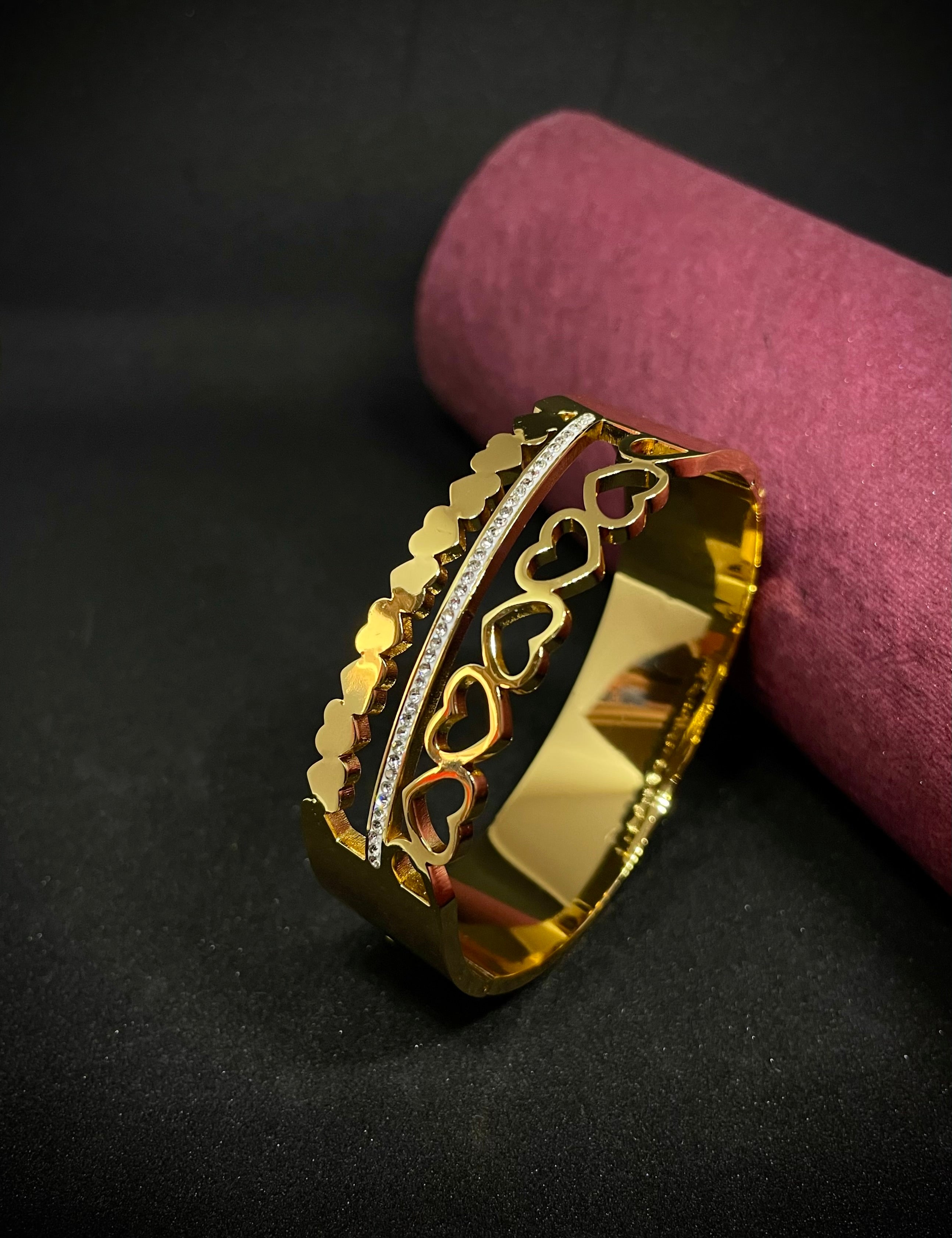 Regal Dual Layer Heart & Crown Bracelet