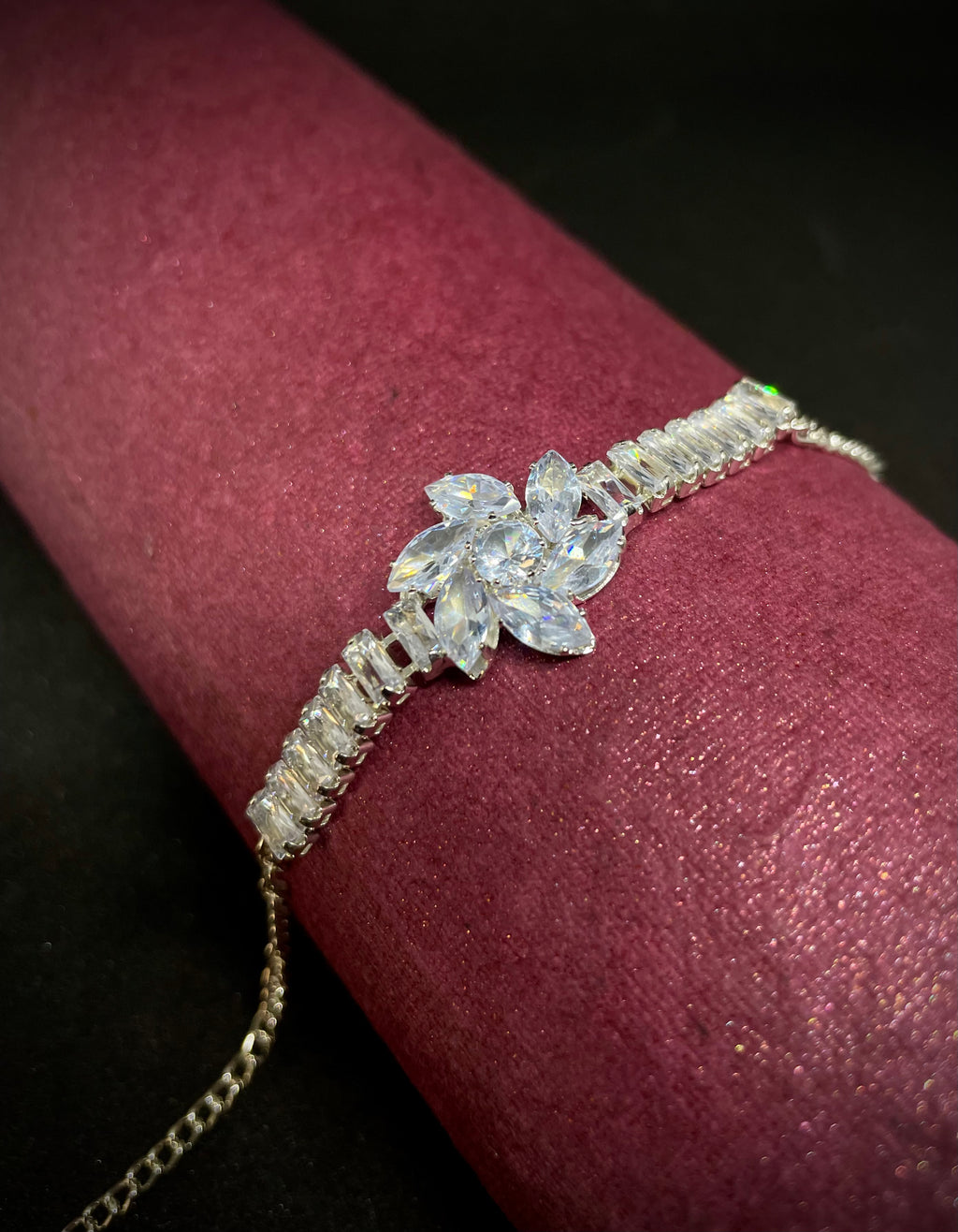 Imperial Silver Crystal Charm Bracelet