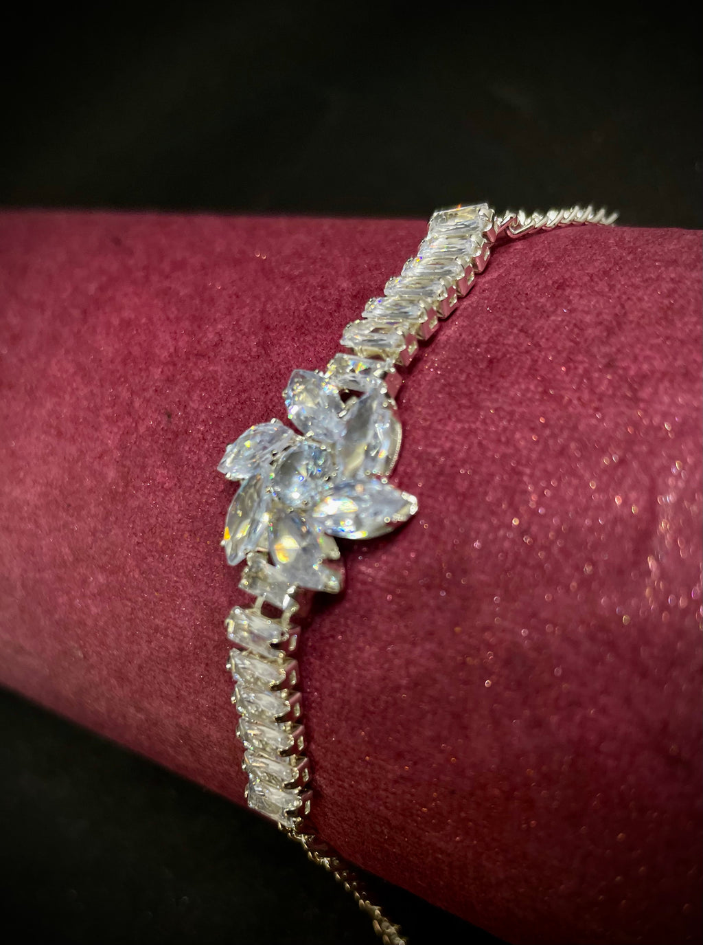 Imperial Silver Crystal Charm Bracelet