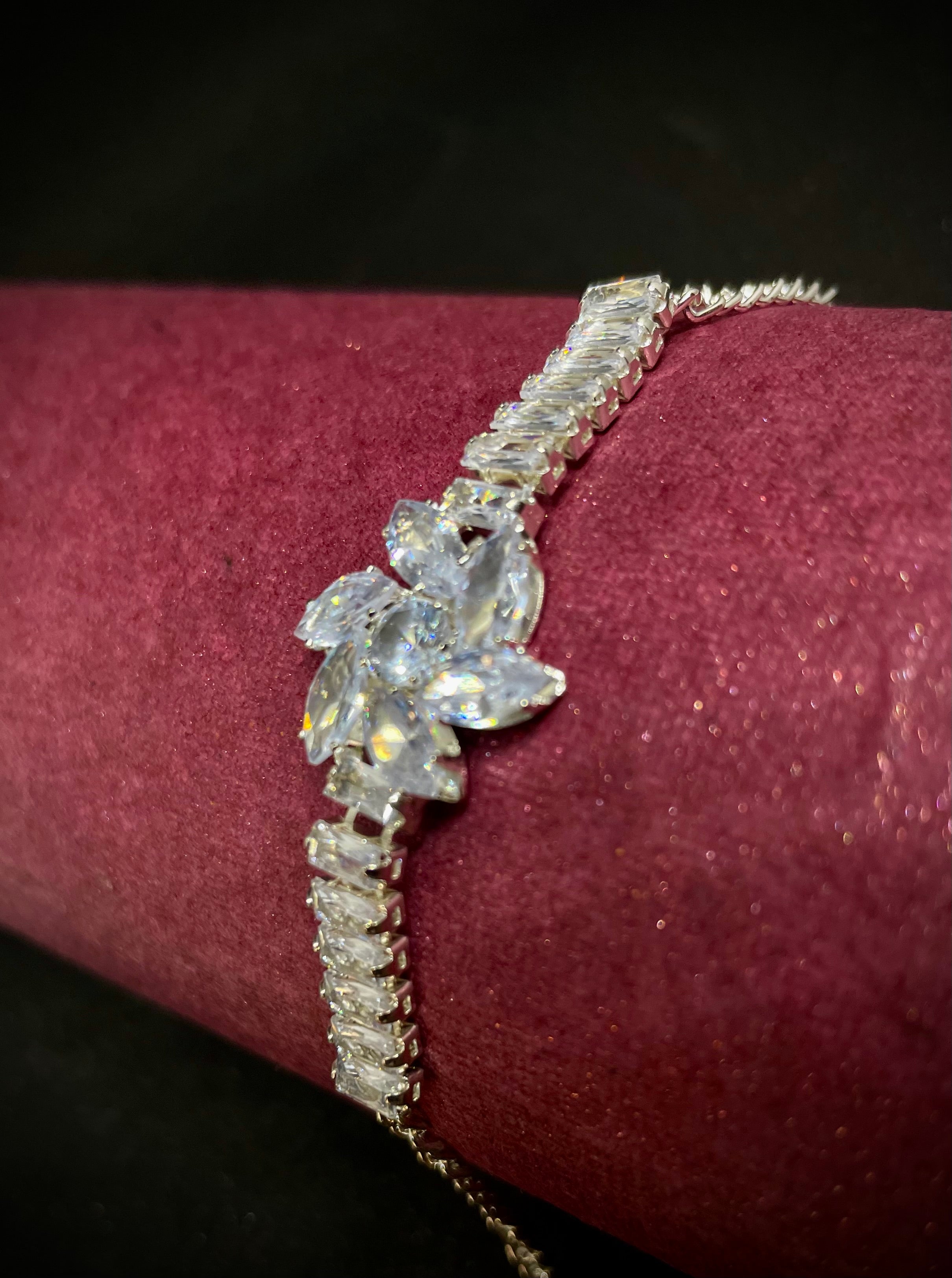 Imperial Silver Crystal Charm Bracelet