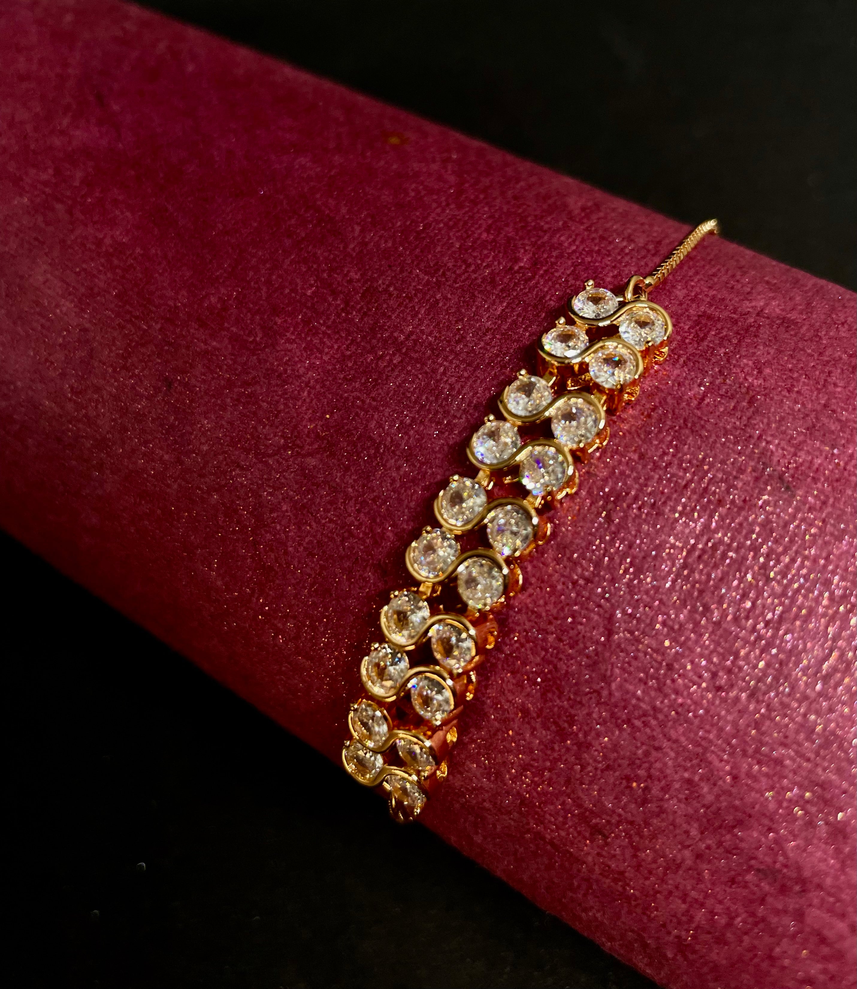 Golden Radiance Beaded Chain Bracelet