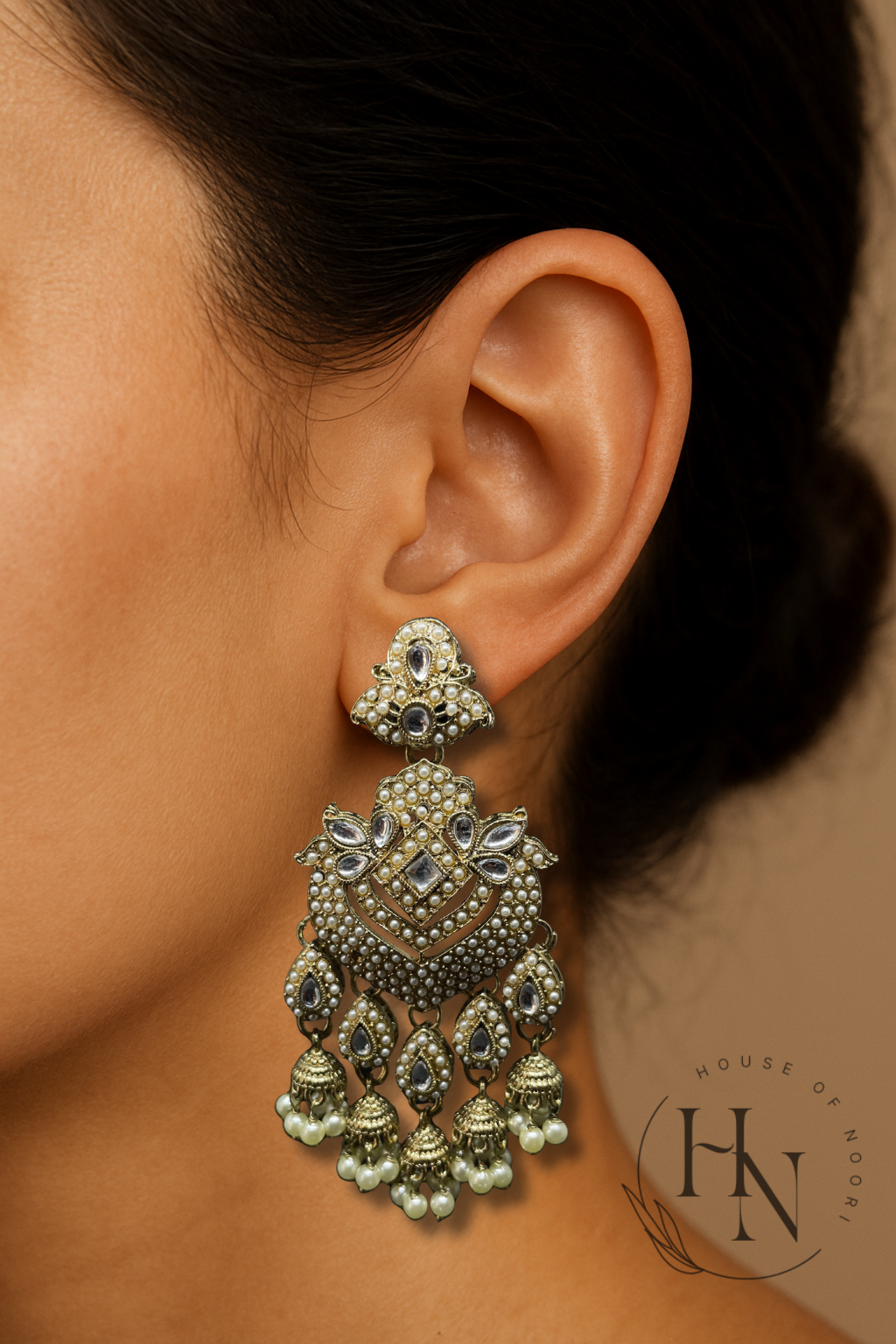 Antique Chandbalis with Pearls