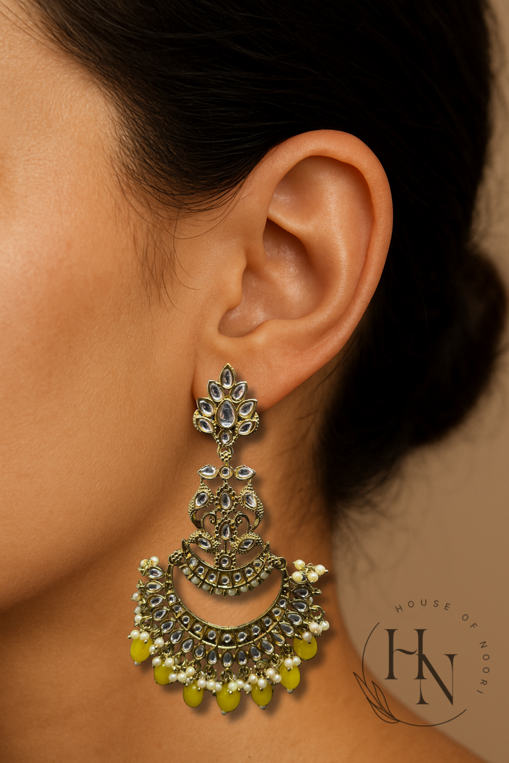 Yellow Beads Chandbalis